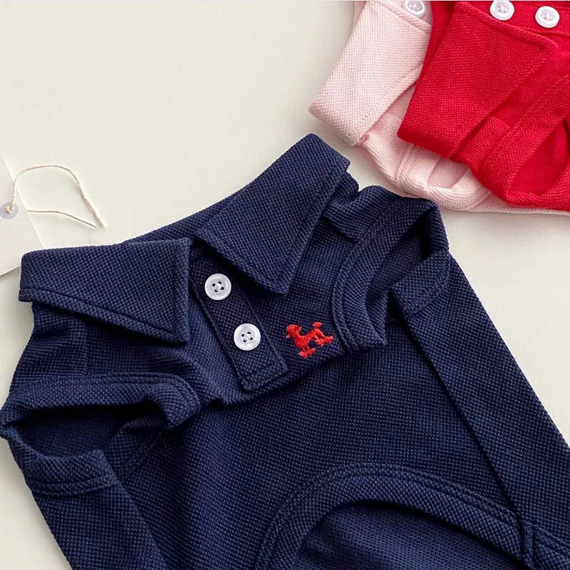 Polo Shirt for Small Medium Dogs Fashion Dog Clothes Cute Solid Puppy Pullover Summer Cool Cat Shirt Pet Sweatshirt Dog Costumes